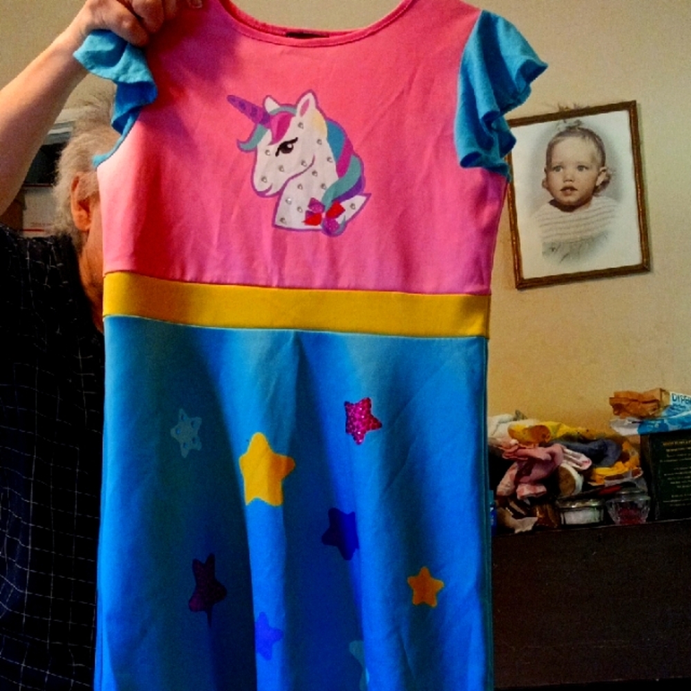 Girls Colorful Unicorn Dress By Jojo's Closet Size XL 14-16